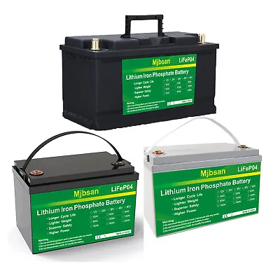 Mjbsan LiFePO4 12V 100Ah Deep Cycle Lithium Battery For RV Off-grid Solar Marine • $185