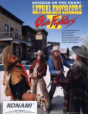 Lethal Enforcers 2 Gun Fighters Arcade FLYER Original NOS Cowboys Art Vintage  • $16.15