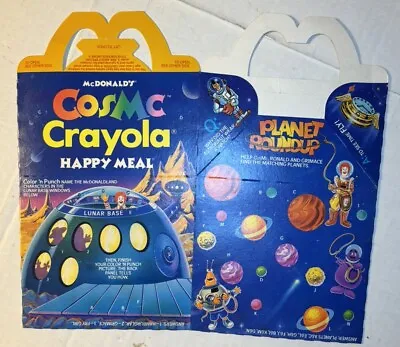 Vintage 1980s McDonald's HAPPY MEAL Box -  PLANET ROUNDUP  NEW UNUSED • $5