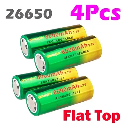 4PC 8000mAh 26650 Battery Rechargeable 3.7V Batteries For Flashlight Headlamp UK • £20.99