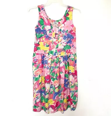 Malia Vintage Colorful Watercolor Boho Floral Print Midi Hawaiian Dress Size S • $57