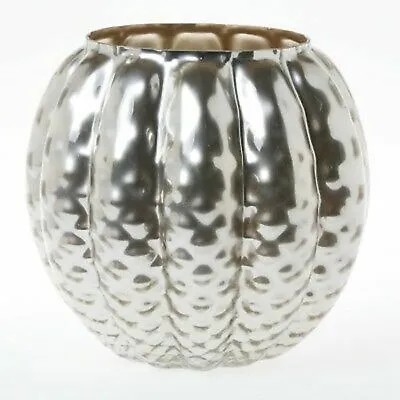 Vietri Placcato Cachepot Medium Silver Glass Vase NEW Made In Italy • $119.99