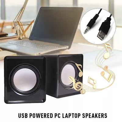 3.5mm Jack USB Wired Computer Speaker Stereo For PC Laptop Notebook Desktop Da • $8.95