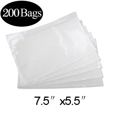 200 Packing List Envelopes 7.5x5.5 Shipping Label Enclosed Adhesive Pouches • $19.95