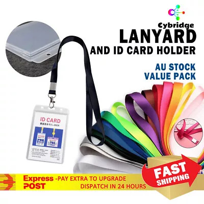Value Lanyard + Card Holder Safety ID Card Name Tag Badge Holder Clip Neck Strap • $4.48