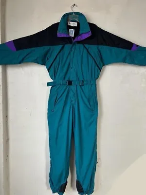 Columbia Snow Suit Mens Medium Omni Tech Waterproof Breathable Teal Coveralls • $89