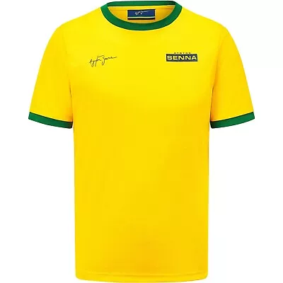 Ayrton Senna F1 T Shirt Short Sleeve Yellow  Official Merchandise • £39