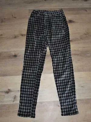 Vintage Versace Jeans Couture Argyle Velvet Women's Pants Sz:26 HTF • $69.30