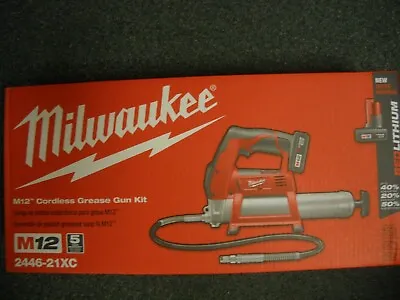 Milwaukee 2446-21XC M12 12V Lithium-Ion Cordless Grease Gun Kit NEW • $180.20