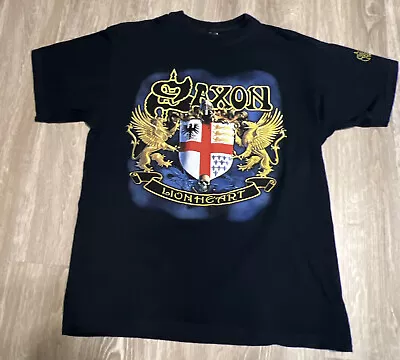 Saxon Lionheart U.k. Tour Concert Shirt Medium Rare Ozzy Kiss Dio Manowar  • $50