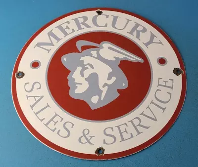 Vintage Mercury Automobiles Porcelain Sales Service Dealer Garage Gas Pump Sign • $135.37