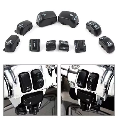 $18 • Buy Black Hand Control Switch Cover Housing Button Cap Set Fit Harley Touring 96-13