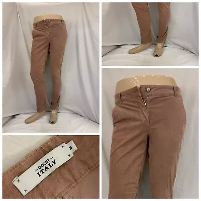 0039 Italy Pants Sz M Brown Cotton Skinny Made In Marocco YGI Y1-1034 • $29.99