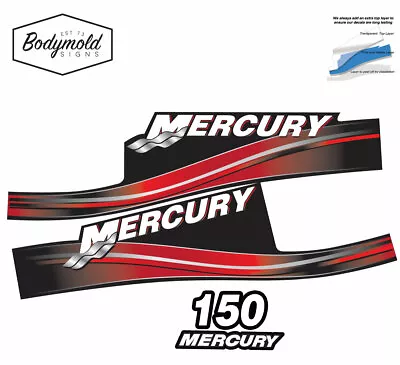  Mercury 2017 Outboard Decals 2 Stroke 150HP RED Set • $62.99