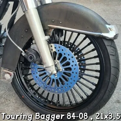 $314.49 • Buy 21x3.5 Fat Spoke Front Wheel For Harley Touring Road King Glide FLHT FLHX 00-07