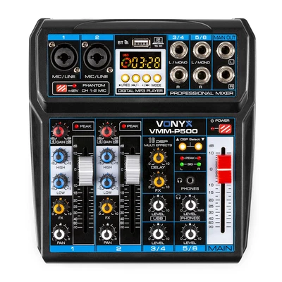 £82 • Buy Vonyx VMM-P500 4 Channel Karaoke Sound System Mixer With Effects, Bluetooth, USB
