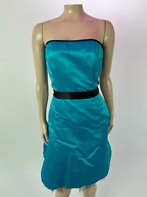 Vintage 90's Y2K Jessica Mcclintock Dress 9 Prom Party Formal Satin Teal F4-17 • $47.99