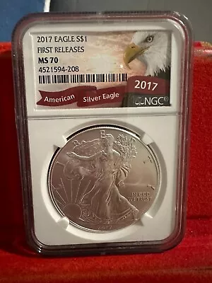 2017 American Silver Eagle Ngc Graded Ms70 First Release • $38