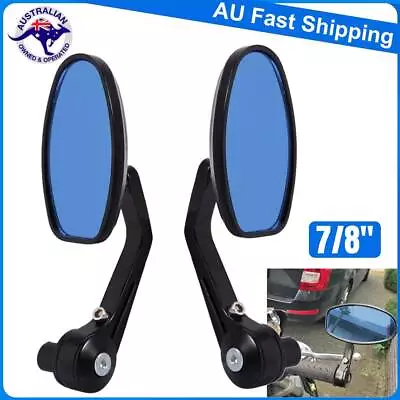 Universal Motorcycle Bike Bar End Rear Side View Mirrors Cafe Racer Black 7/8  • $17.88