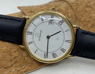 £165 • Buy Vintage Gold Plated Eterna Mens Quartz Dress Watch