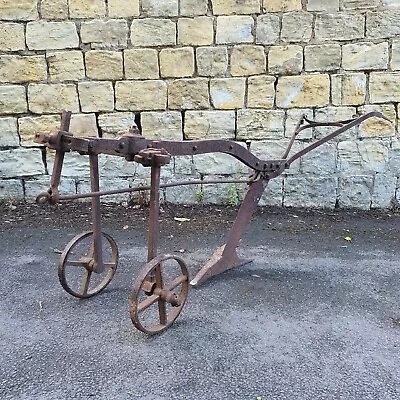 Reclaimed Antique Iron Horse Drawn Plough Garden Or Pub Feature • £200