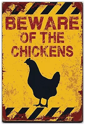 Beware Of Chicken Sign Chicken Coop Decor Gifts For Chicken Lovers • $13.95