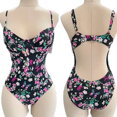 $75 Victorias Secret Swim WICKED Bathingsuit One Piece Bikini Monokini Push-up L • $29.99