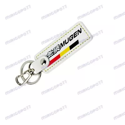 For MUGEN POWER Racing White Leather Key Fob Keyring Keychain Tag Lanyard Honda • $9.99