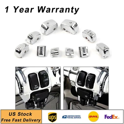$17.60 • Buy For Harley Touring 96-13  Hand Control Switch Cover Housing Button Cap Chrome
