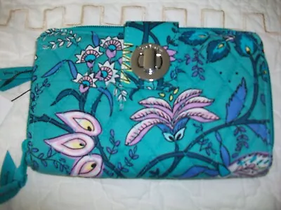 Vera Bradley Wallet Turnlock **nwt  Peacock Garden Rfid • $28