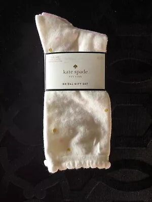 £14.74 • Buy Kate Spade Crew Socks 3 Pack Bridal Gift Set - Pink & Creme ~ Bridesmaid Gift