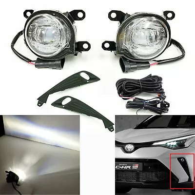 Front Built-in LED Fog Light Fit 2020 2021 Toyota C-HR CHR Wire Bezel Bracket • $67.96