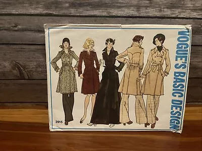 VTG 70's VOGUE #2915 Basic Design Misses Coat 2 Lengths Pattern Sz 12 UNCUT FF • $15.99