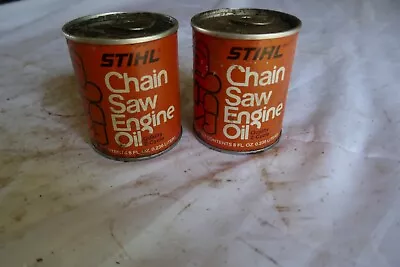 Vintage Pair Full 8 Oz. Size Stihl Chainsaw Oil Cans Lot 23-50 • $5