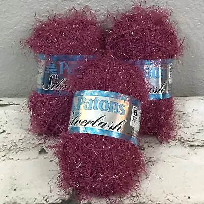 Patons Silverlash Yarn Maroon Magic Lot Of 3 Skeins  • $12