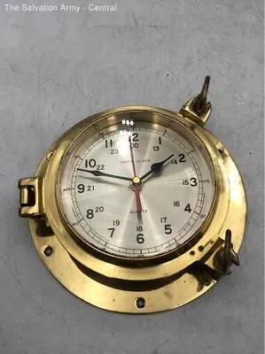 Vintage Ships Gold Colored Round Shape Porthole Clock With Mirror • $9.99