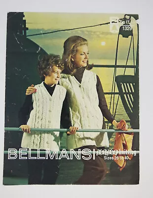 Knitting Pattern Bellmans Aran Cable Long Line Waistcoat Slipover 26-40  1329 • £3