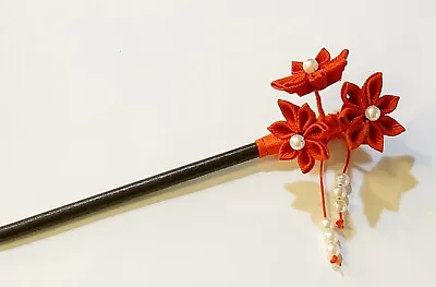£13.75 • Buy Japanese Geisha Style Hair Stick Hair Pick Crafted With Kanzashi Fabric Flower 