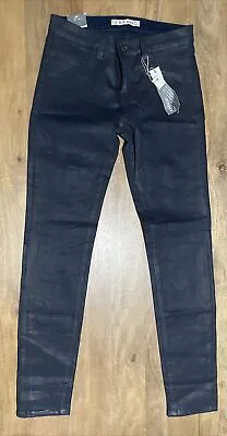 $228 NWT J BRAND Wax Coated Indigo Jeggings Low Rise Super Skinny Jeans 28x30 • $51.75