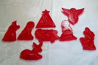 HRM New Vintage Design Plastic Cookie Cutter Set Of 8 Nativity Creche Christmas • $24.95