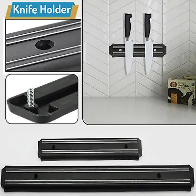 Magnetic Kitchen Knife Holder Wall Mounted Strip Bar Utensils Storage Organizer • £3.87