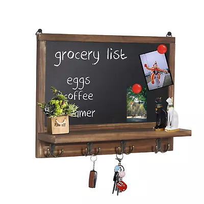 Wooden Frame Blackboards Vintage Wall Chalk Board With Magnets Home Office Shop • £18.91