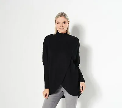 Truth + Style Funnel Neck Cross Over Sweater Black S New • $18.72