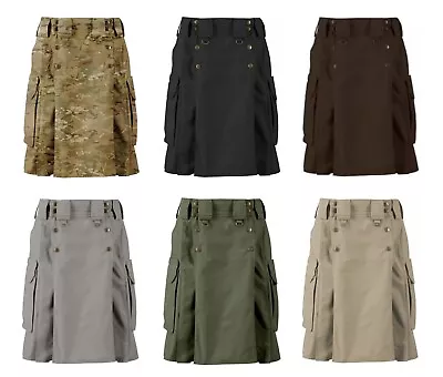 Scottish Men's Handmade Cotton Tactical Utility Kilt For Men - Size 28 To 50 In • $45