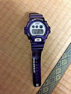 Casio G-shock X A Bathing Ape Bape Collaboration Watch Purple *USED* From Japan • $430