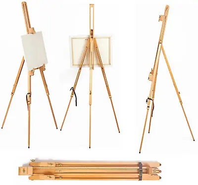 6ft Wooden Tripod Easel Adjustable Artist Painting For Studio Display & Field • £18.99