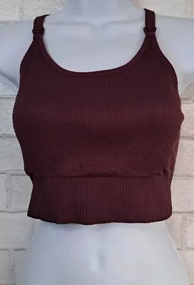 Ingrid & Isabel Seamless Nursing Sports Bra Size M Maroon Racerback Adjustable • $11.99