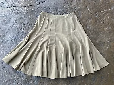 Linea Donna Beige Tan Khaki Tulip Fit & Flare Skirt Womens 12 Easter Spring Work • $6.99