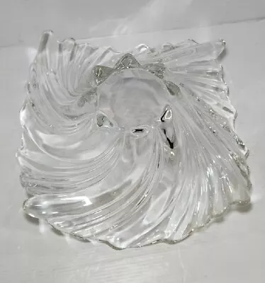 Mikasa Germany Art Deco Crystal Art Glass Bowl Belle Epoque Swirl Wave 11  W • $13.50