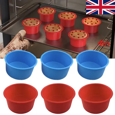 6PCS Silicone Mini Cake Molds 4 Inch Round Baking Pan Non-Stick Baking Mold` • £7.99